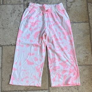 Kids Nike Pink and White Cropped Pants